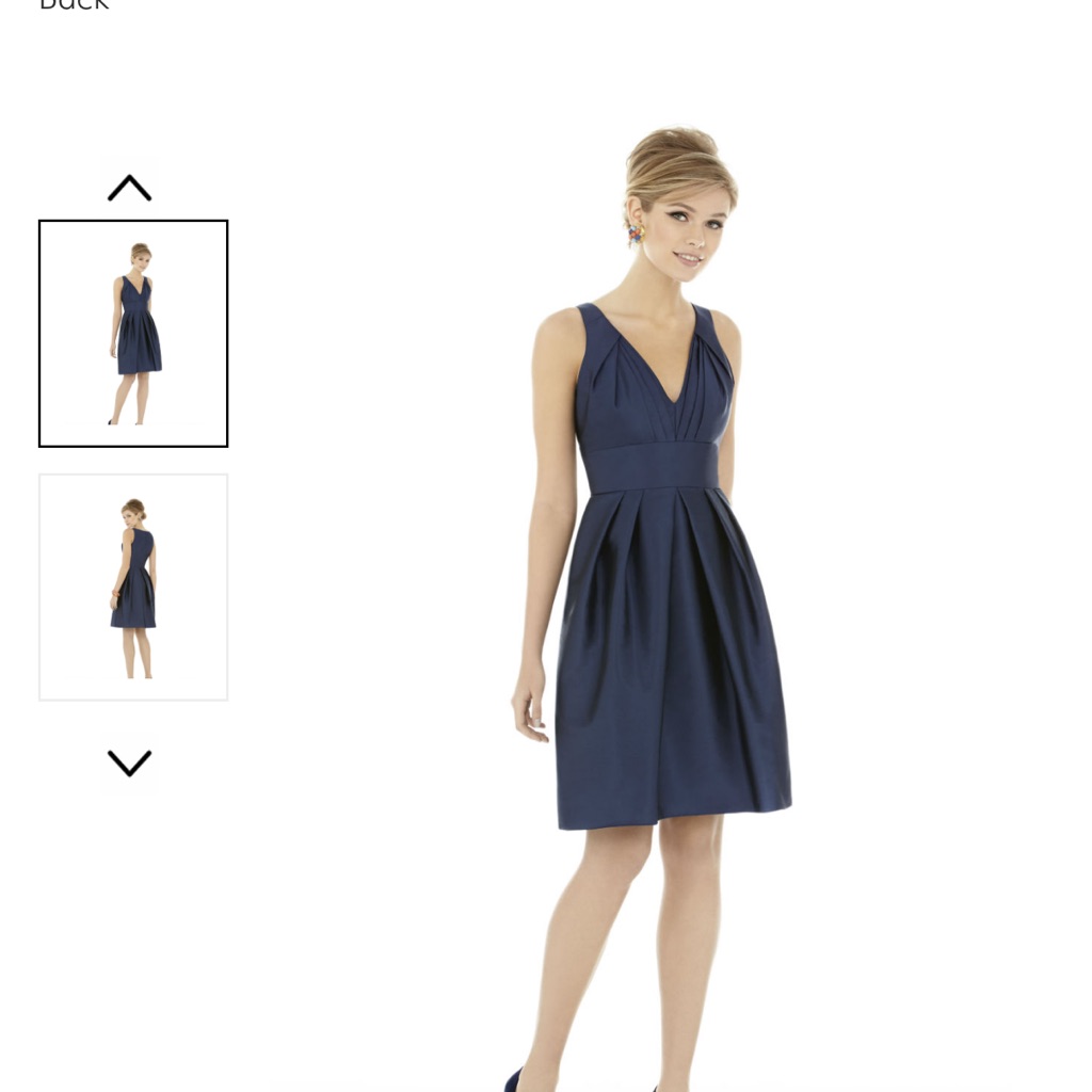 Alfred Sung Midnight Navy Bridesmaid Dress Size 12 Never Worn Sample Perfect